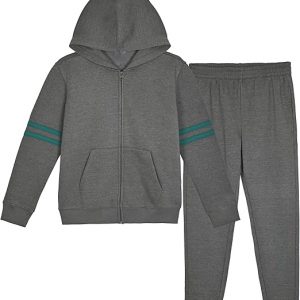 jogger set fleece hoodie and sweatpants tracksuit grey