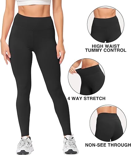 women high waisted leggings tummy control yoga pants soft stretch workout gym activewear