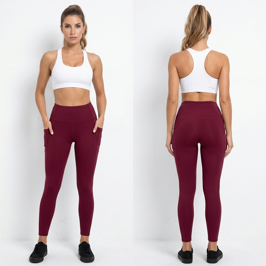 leggings with pockets for women, soft high waisted tummy control workout yoga pants