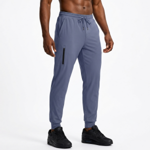 Men's Athletic Joggers with Zipper Pockets Stretch Tapered Running Sweatpants Gym Jogging Workout Pants for Men