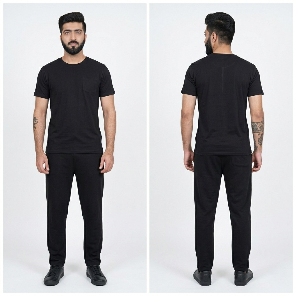 men's cotton performance short sleeve crew neck pocket t shirt