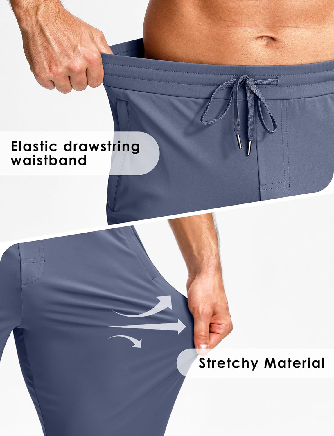 men's athletic joggers with zipper pockets stretch tapered running sweatpants gym jogging workout pants for men.