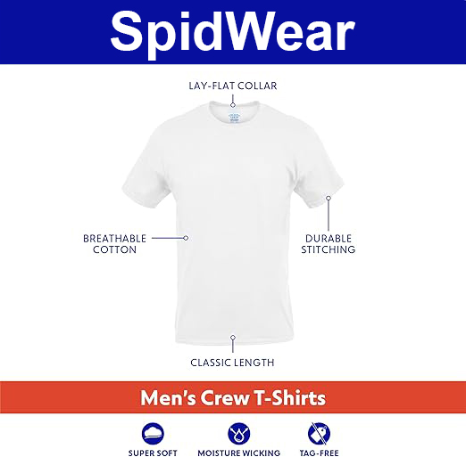 men's crew t shirts 100% cotton